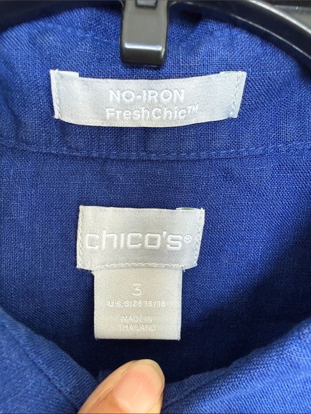 Chico's Sleeveless Button-Front Top in Royal Blue - Picture 3 of 8